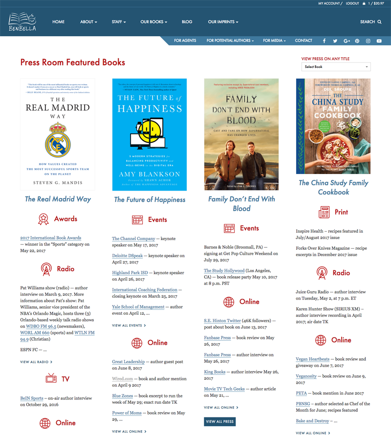 BenBella Books Pressroom Page