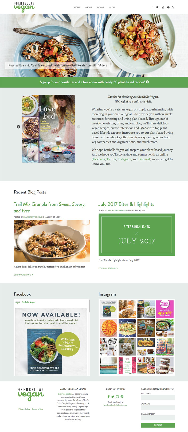 BenBella Vegan Home Page